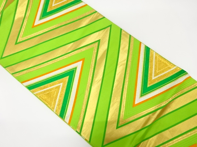 アンティーク　重ね菱模様織り出し袋帯（着用可）